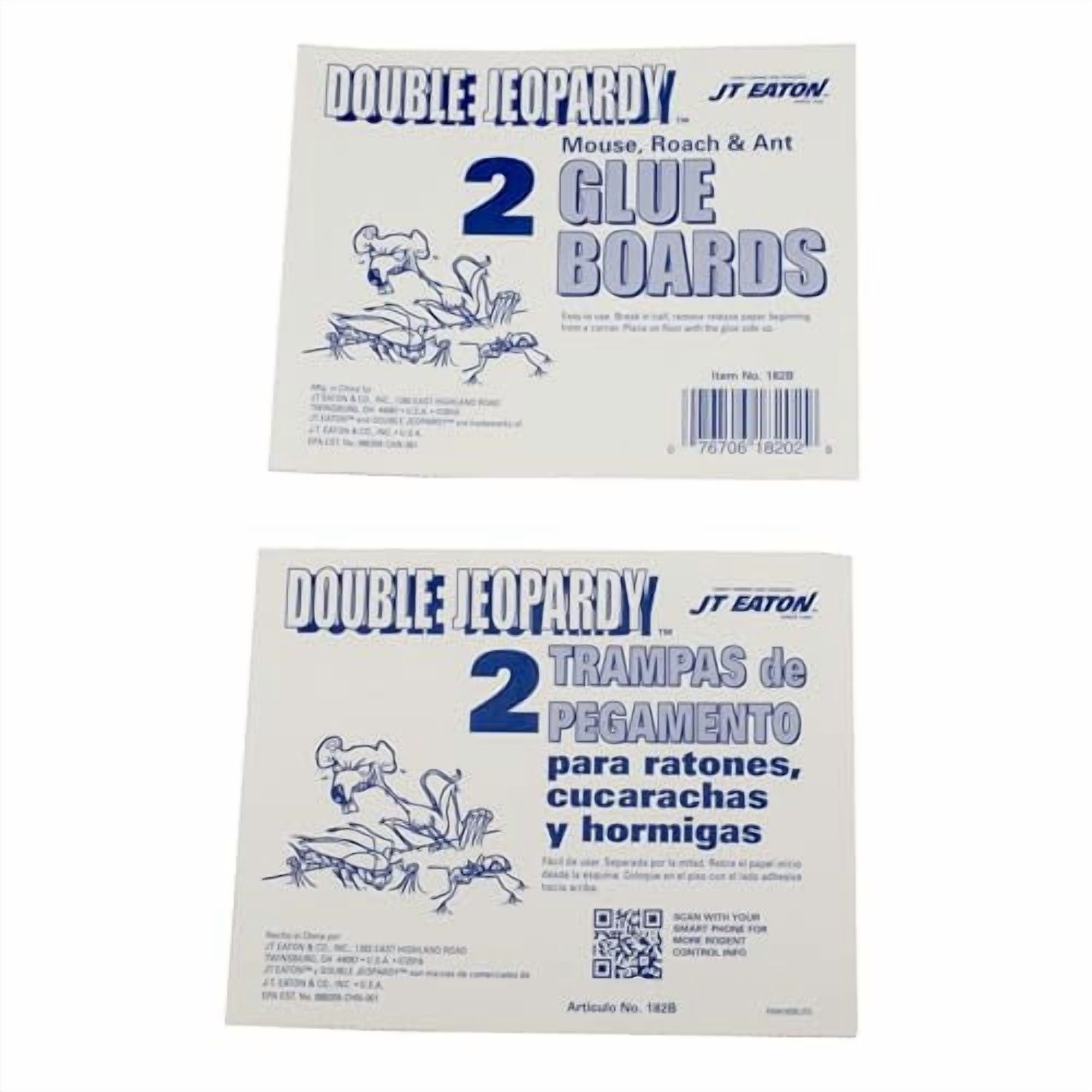 JT Eaton Double Jeopardy Glue Board with Release Paper - Trap for Mice and Insects - 72 Ct