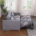 thumbnail image 5 of 3 in 1 Convertible Pull Out Sofa Bed, Teddy Sleeper Sofa Couch with Adjustable Backrest, Loveseat with Pull Out Bed for Living Room, Grey, 5 of 6