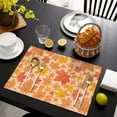 thumbnail image 4 of Maple Leaf Set Of 4 Holiday Table Place Mats Thanksgiving Harvest Fall Autumn Heat-resistant Placemats 12 X 18 Inch Fall Table Mats for Kitchen Dining Table Mats, 4 of 5