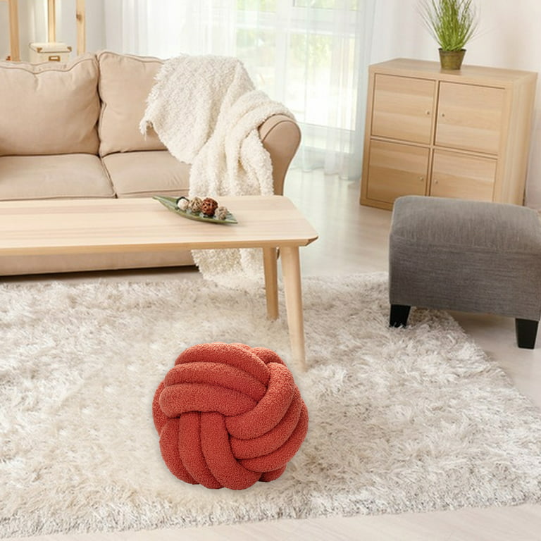 Large Red Knot Floor Cushion, Knot Floor Pillow, Modern Pouf
