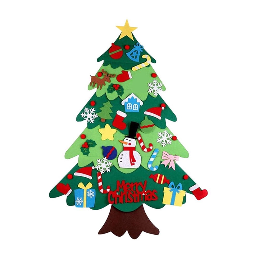 Download Trasner Christmas Tree With Ornaments Xmas Decorations Wall Hanging Felt Trees Craft Kits For Kids Christmas Gift New Year Party Supplies Walmart Com Walmart Com PSD Mockup Templates