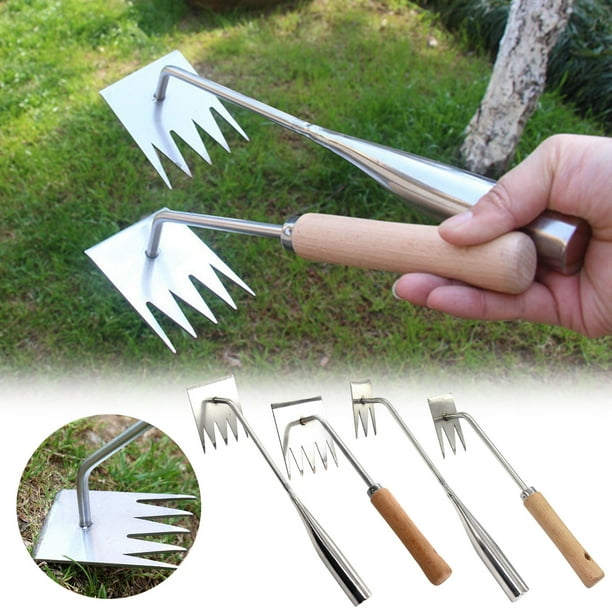 Pala desmalezadora extractora de césped de acero inoxidable | Herramienta manual de jardín con mango ergonómico | Pala de plantación de flores vegetales | Gancho resistente a la oxidación