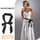 thumbnail image 5 of Cinturón de seda para mujer con pajarita, faja de satén negro, 2 unidades, ideal para vestidos formales y ocasiones especiales, como vestido de noche y boda, 5 of 8
