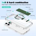 thumbnail image 5 of Decase for iPhone 15 Pro Max Slim Clear Case with Stand Hand Strap,Support Wireless Charging,Shockproof Rugged Dual-Layer Transparent Magnetic Back Cover for iPhone 15 Pro Max,Green, 5 of 8