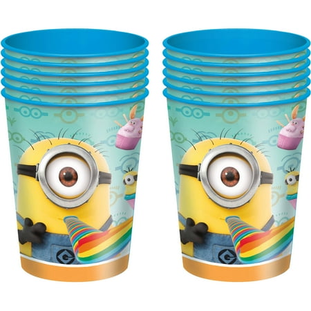 Plastic Trophy Cups - Despicable Me Minions Plastic Cups, 16 oz, 12ct