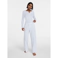 thumbnail image 2 of No Boundaries Cloud Core Sleepwear Henley Shirt, Women's XS-XXL, 2 of 5