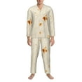thumbnail image 3 of Sikiie Pita Tortilla Mens Pajama Set, Soft Warm Long Sleeve Sleepwear, Cozy Button-Down Pjs for Men-Large, 3 of 7
