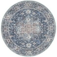 thumbnail image 2 of Nicole Curtis Machine Washable Series 1 4' x Round Ivory Navy Vintage Indoor Rug, 2 of 9