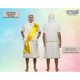 thumbnail image 3 of Zeus One Piece - Plush Adult Greek Toga Costume Jumpsuit by FUNZIEZ!(White, Small), 3 of 7