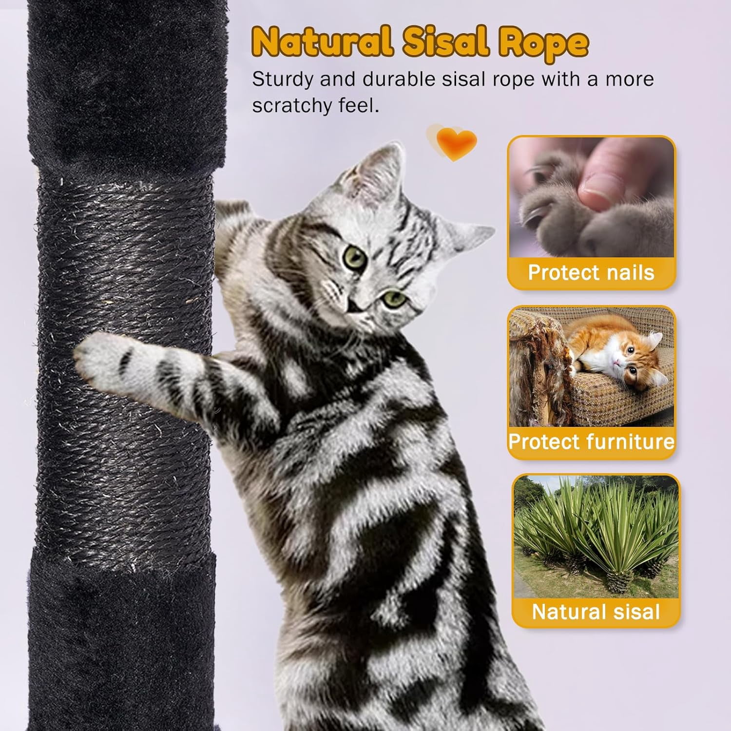 GOXIFACHOY Tall Cat Tree,63in Multi-Level Cat Tower for Indoor Cats Large Adult,Gothic Cat Stand with Scratching Posts,Basket,Condo,Plush Perch,Cats Toys for Climbing,Interactive and Hidden,Black