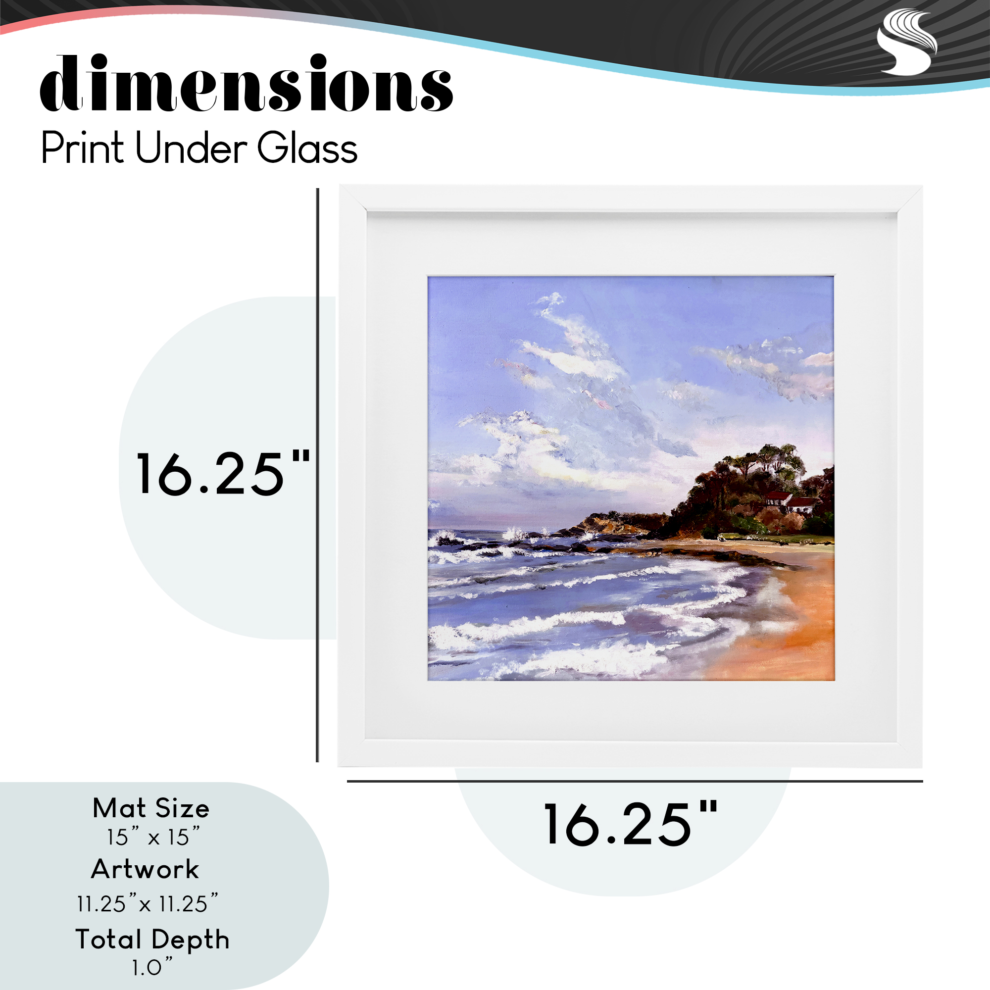 Malua Bay Seascape White Framed Print Under Glass, design by Patricia Reynolds