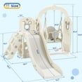 thumbnail image 2 of LAZY BUDDY Toddler Slide and Swing Set, Freestanding Kids Climber Play Slide with Basketball Hoop & Storage Space, Anti-Slip Step, for Indoor Outdoor Use, 2 of 7