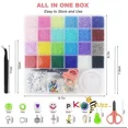 thumbnail image 3 of Glass Beads Bracelet Making Kit Beads Jewellery Making Kit 16800PCS- For Kids, 3 of 5