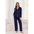 thumbnail image 2 of U2SKIIN Women Fleece Pajama Set,Long Sleeve Soft Comfy Pj Sleepwear for Women（Navy，S）, 2 of 5