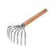 thumbnail image 3 of Rastrillo de mano para jardín, para cultivar, deshierbar, de acero inoxidable, para aflojar el suelo, madera Mango Largo 7 Dientes Sharpla rastrillo de hojas, 3 of 8