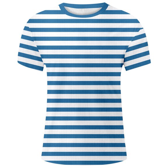 EliteGoogv Boys T Shirts Crew Neck Short Sleeve Striped Tees For Boys Cute Style Vacation T Shirts Casual Summer Fall Tee Tops Light Blue 18