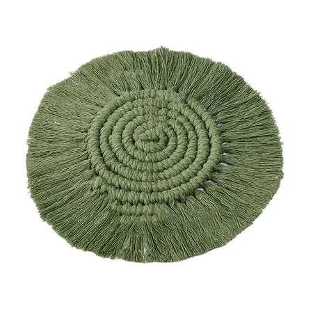 

Xssm Cup Mat - Highly Absorbent Braided Drink Coaster Solid Color Heat-Resistant Reusable Woven Coaster Cup Pad
