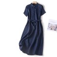 thumbnail image 2 of Robe à Manches Longues Femme Col Montant Brodé Coton et Robe Femme Littérature Rétro Fluide Longue Robe Été Longue Robe pour Femme Longue Robe Été pour Femme, 2 of 5