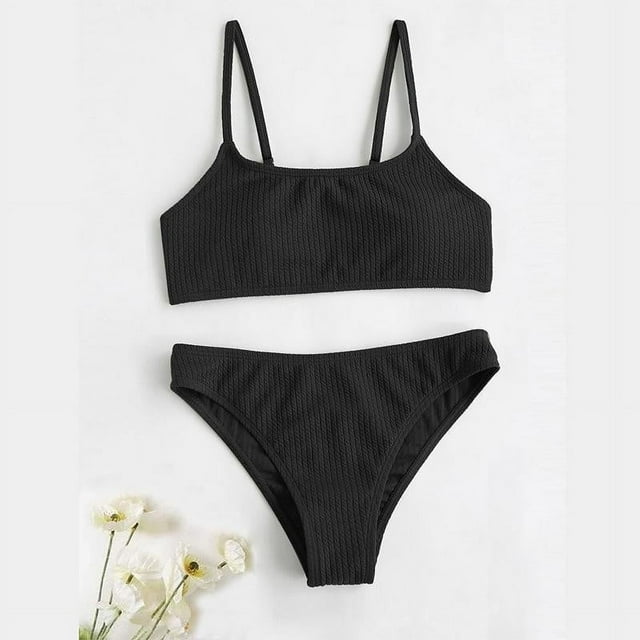 Maillots de Bain Fille 2 Pcs Bikini Mignon Maillot de Bain Mode 12-13 Ans