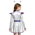 thumbnail image 4 of Sholeno Girls Shiny Metallic Outer Space Alien Outfits Silver 16, 4 of 7
