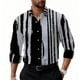 thumbnail image 1 of pstuiky camisa de manga larga para hombre, Cárdigan informal con botones y estampado de moda para hombre, camisa de manga larga con cuello alto Tops casuales para hombres m, 1 of 2