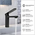 thumbnail image 6 of Lulani Yasawa Stainless Steel 1-Handle Single Hole Bathroom Faucet with Drain Assembly - Steel Black, 6 of 7