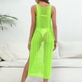 thumbnail image 4 of Cavosen Long Beach Cover up for Women Knitted Crochet Hollow Out Dress Bikinis Swimwear Kimono Sleeveless Crewneck Sheer Side Split Pool Long Bathing Suit Solid Swimsuit Kaftan, 4 of 6