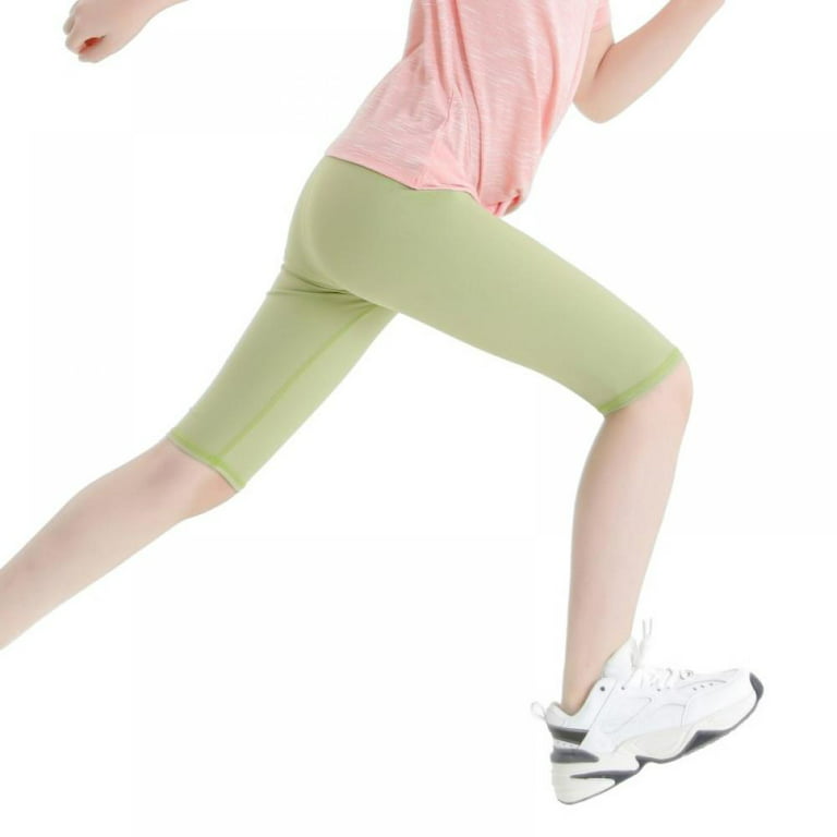URMAGIC 2 Pack Toddler Girls Skinny Stretch Athletic Leggings Little Kids  High Waisted Yoga Pants Knee Length 4-13 Years 