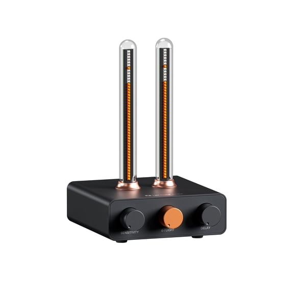 Fosi Audio Music Visualizer, Sound Pickup Spectrum Analyzer, Vintage Tube RGB Ambient Light, Microphone Voice Picking Volume Disp