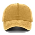 thumbnail image 4 of XIAOCHA Men's Solid Washed Baseball Cap Adjustable Hat Band Baseball Hats Farm Dad Caps,Yellow, 4 of 5