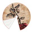 thumbnail image 2 of Kdxio Vintage Rose Botanical Art Print Christmas Tree Skirt Christmas Xmas Tree Skirts Mat for New Year Holiday Christmas Party Decorations-30", 2 of 7
