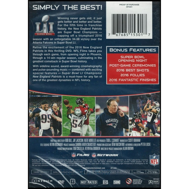 Super Bowl LI Champions: New England Patriots (DVD) - Walmart.com