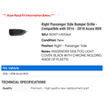 thumbnail image 2 of Right Passenger Side Bumper Grille - Compatible with 2016 - 2018 Acura RDX 2017, 2 of 2