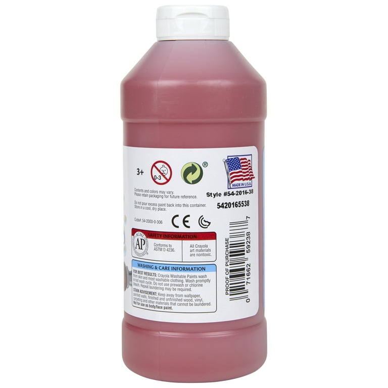 Crayola Washable Paint, 16 oz. Bottle, Red - Walmart.com