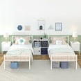 thumbnail image 3 of Yoneston Metal Platform Bed Frame Twin Size Single Bed frame with Wave Headboard & Footboard for Adult Bedroom Furniture, White, 3 of 8