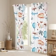 thumbnail image 3 of Blue Aircraft Curtains & Drapes Brown Beige Airplane Curtains, Cartoon Elephant Blackout Curtains Rainbow Hot Air Balloon Living Room Curtains, Colorful Stars Window Curtains Cute Animal Bedroom Decor, 3 of 6
