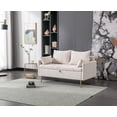 thumbnail image 2 of Guyou Modern Chenille Loveseat Sofa, 53" Sofa Couch 2 Seat Loveseat with Storage Space and Pillows, Button Tufted Small Sofa for Living Room Bedroom Lounge, Cream, 2 of 5