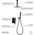 thumbnail image 4 of Boyel Living 10 Inch Matte Black High Pressure Ceiling Mount Spray Patterns Shower System with Handheld Shower Nozzle, 4 of 7