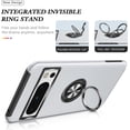 thumbnail image 4 of KOMI for Google Pixel 8 Pro Case with 360 Degrees Metal Ring Hard PC Silicone Shockproof Hard PC Case for Google Pixel 8 Pro Silver, 4 of 5