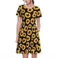 thumbnail image 1 of Balery Sunflower 6 Vestidos sueltos de manga corta para mujer, vestidos de verano 2025, vestidos casuales de corte A con vuelo., 1 of 6