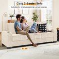 thumbnail image 4 of Lunale 83" Corduroy Sofa with Cup Holders, Modern 3-Seater Couch for Living Room, Apt., Beige, 4 of 11