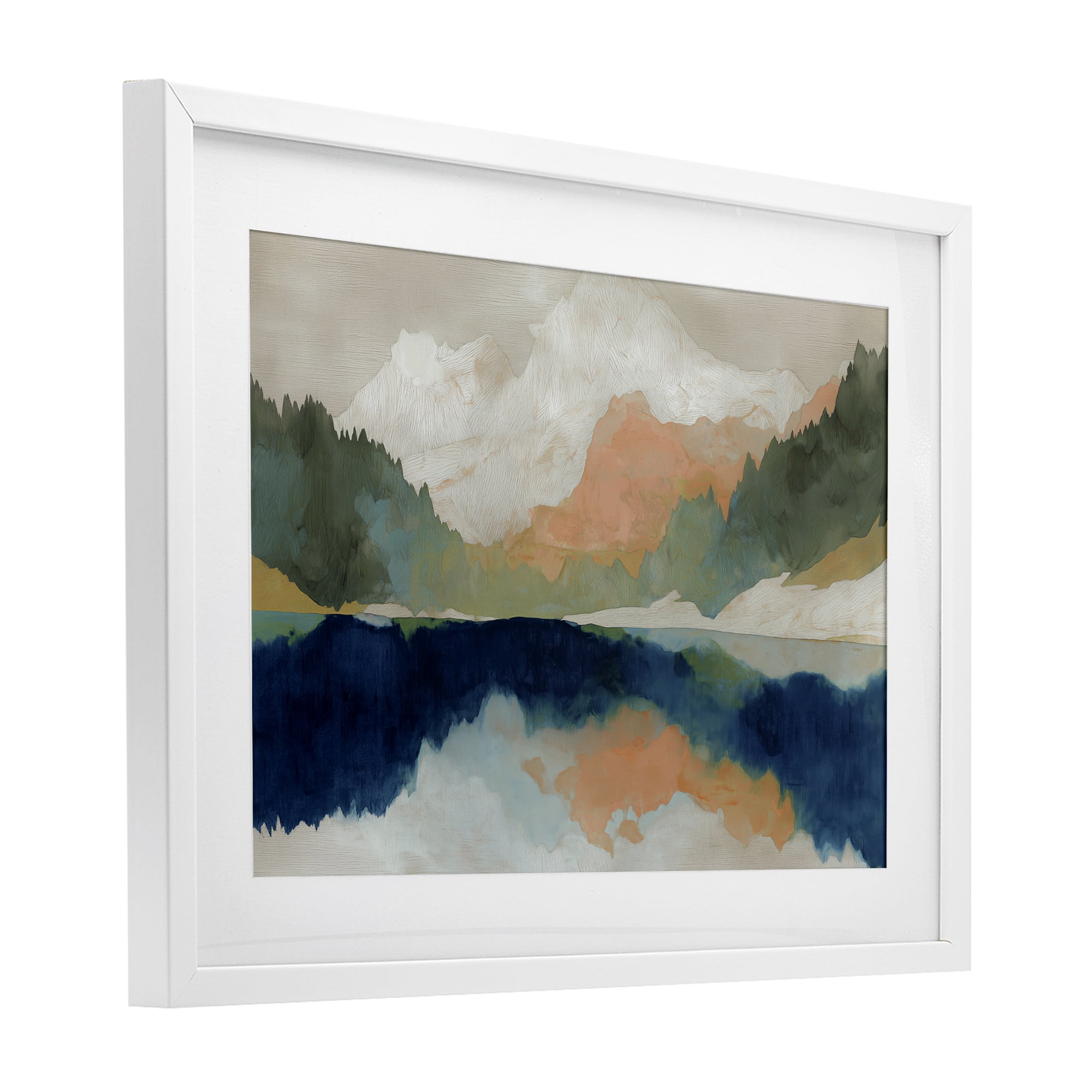 Stupell Industries Alpine Autumn Lake Reflection White Framed Print Under Glass, design by Chromatic Storm Studio