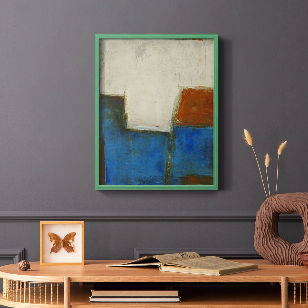 Complex Thought Framed Print in Green Solid Wood Framed Print No Nail Hanging