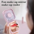 thumbnail image 5 of Qocolhg Small Desktop Fan with Makeup Mirror, Portable Handheld Fan, 3 Wind Speed Rechargeable Mini Personal Fans, Lightweight Hanging Neck Fan, Travel Essentials Gifts for Women Girls Pink, 5 of 6