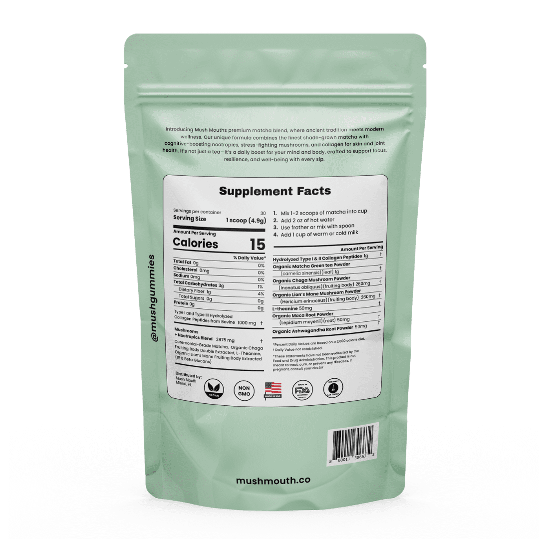 Mushroom Matcha + Adaptogens and Collagen