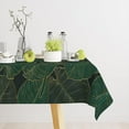thumbnail image 2 of Green Leaves Rectangle Tablecloth, Tropical Palm Leaf Luxury Gold and Natural Waterproof Table Covers for Dining Room Kitchen Living Room, 60x102 Inches, 2 of 6