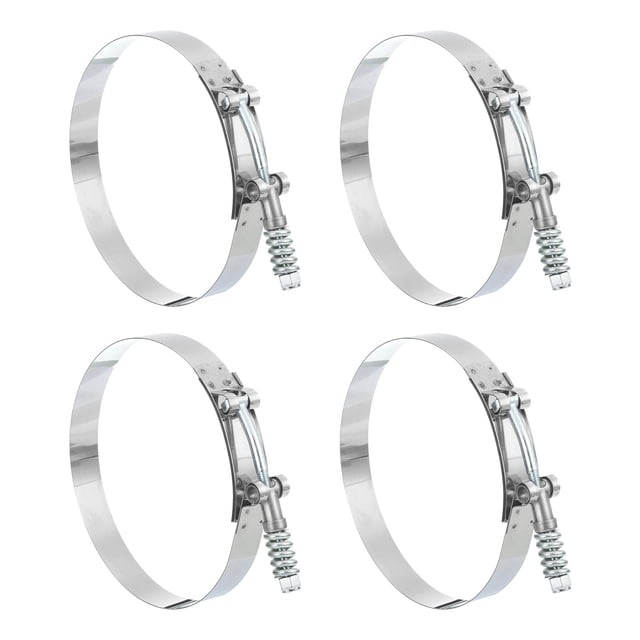 Unique Bargains T-Bolt Hose Clamp 4Pack 133-141mm Spring Loaded Intake Intercooler Hose Clamps