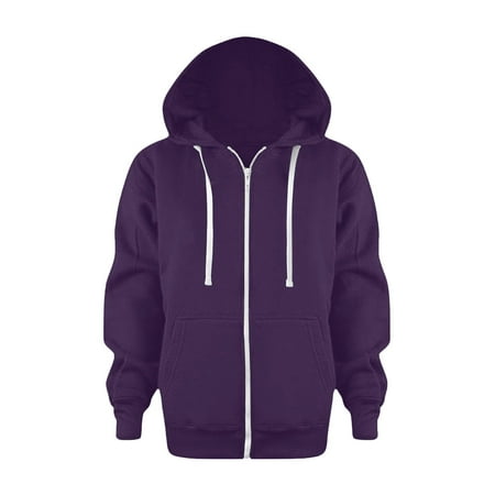 

Caqnni Sweatshirt Color Solid Color Zip Jackets Long Hoodie Top Sleeve Up Little Girls Kids Boys Coat&jacket (A03-Dark Purple 7-8 Years)