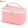 thumbnail image 3 of Spencer Cosmetic Travel Bag Makeup Case PU Washable Waterproof Handbag Pouch Organizer Bag for Women (8.7"*5.5"*4.7",Pink), 3 of 8