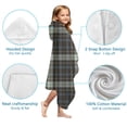 thumbnail image 7 of Brown Blue Checkerboard Checkered Pattern Hooded Bath Towel，60"x35" for Ages 3 To 12 Kids, Quick Dry Lightweight Soft Microfiber Hood Beach Towel Cover Up for Kids, 7 of 7